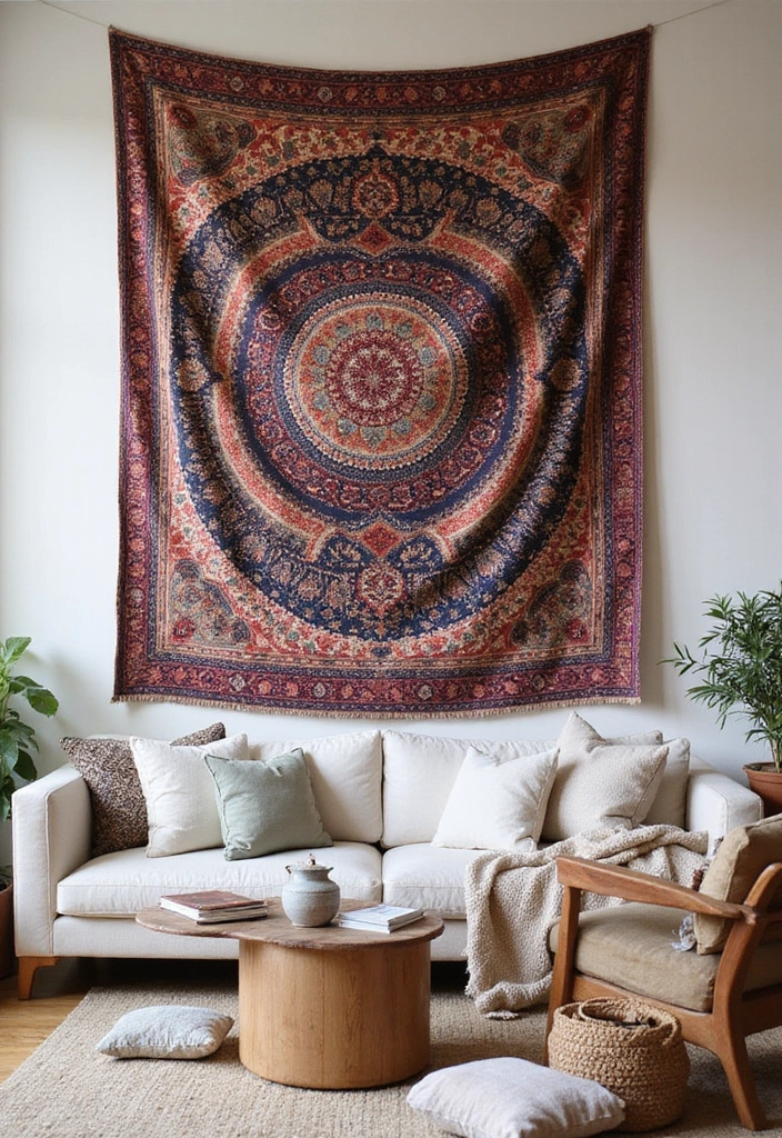 30+ Accent Wall Designs for Bold Interiors - 10. Fabric Wall Art
