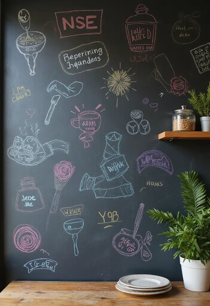 30+ Accent Wall Designs for Bold Interiors - 6. Chalkboard Paint