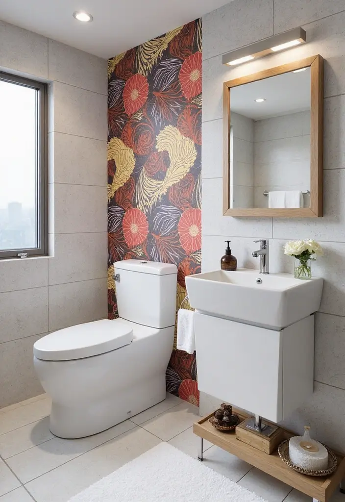 30+ Bathroom Accent Wall Inspirations That Feel Luxe - 30. Seamless Vinyl Wraps