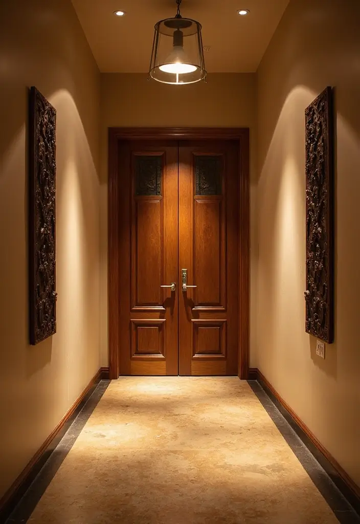 30+ Entryway Wall Ideas That Make a Bold First Impression - 10. Accent Lighting