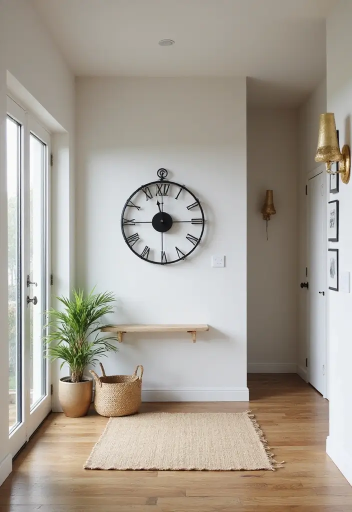30+ Entryway Wall Ideas That Make a Bold First Impression - 19. Unique Wall Clocks