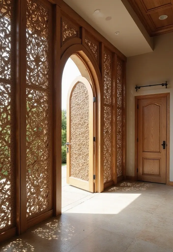 30+ Entryway Wall Ideas That Make a Bold First Impression - 20. Artistic Panels