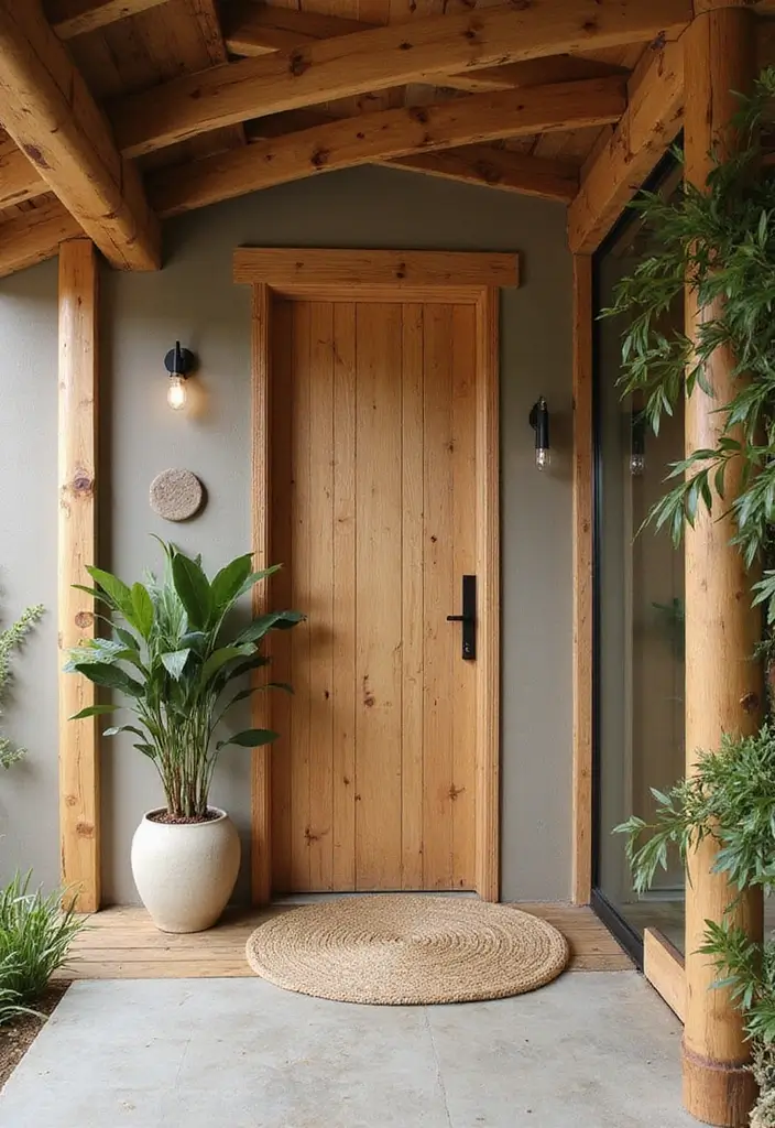 30+ Entryway Wall Ideas That Make a Bold First Impression - 24. Eco-Friendly Materials