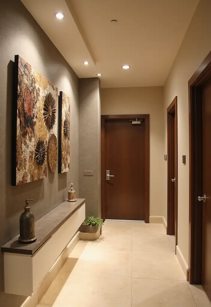 30+ Entryway Wall Ideas That Make a Bold First Impression - 28. Recessed Lighting