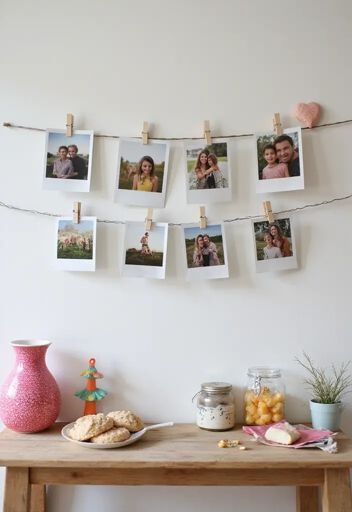 30+ Family Picture Wall Ideas That Feel Heartwarming - 18. Polaroid Wonderland