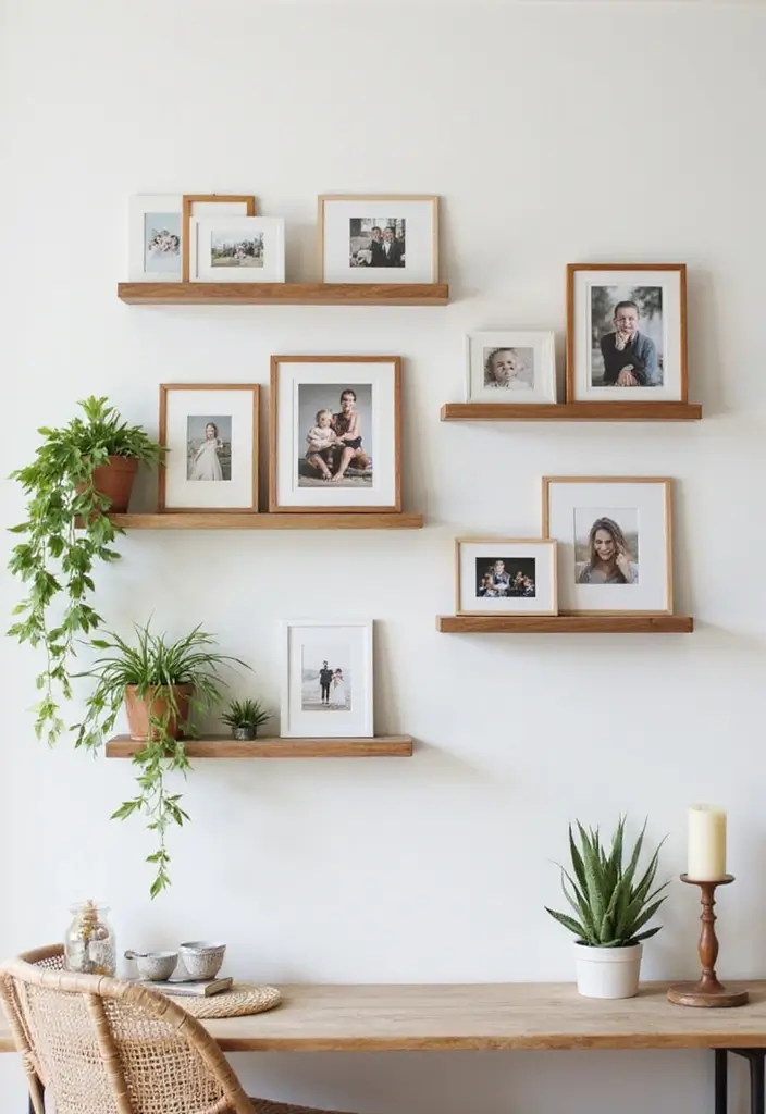 30+ Family Picture Wall Ideas That Feel Heartwarming - 23. Picture Ledges