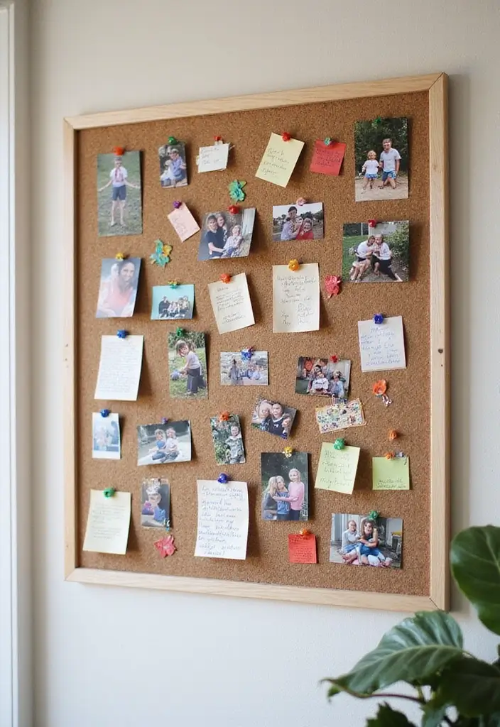 30+ Family Picture Wall Ideas That Feel Heartwarming - 25. Interactive Board