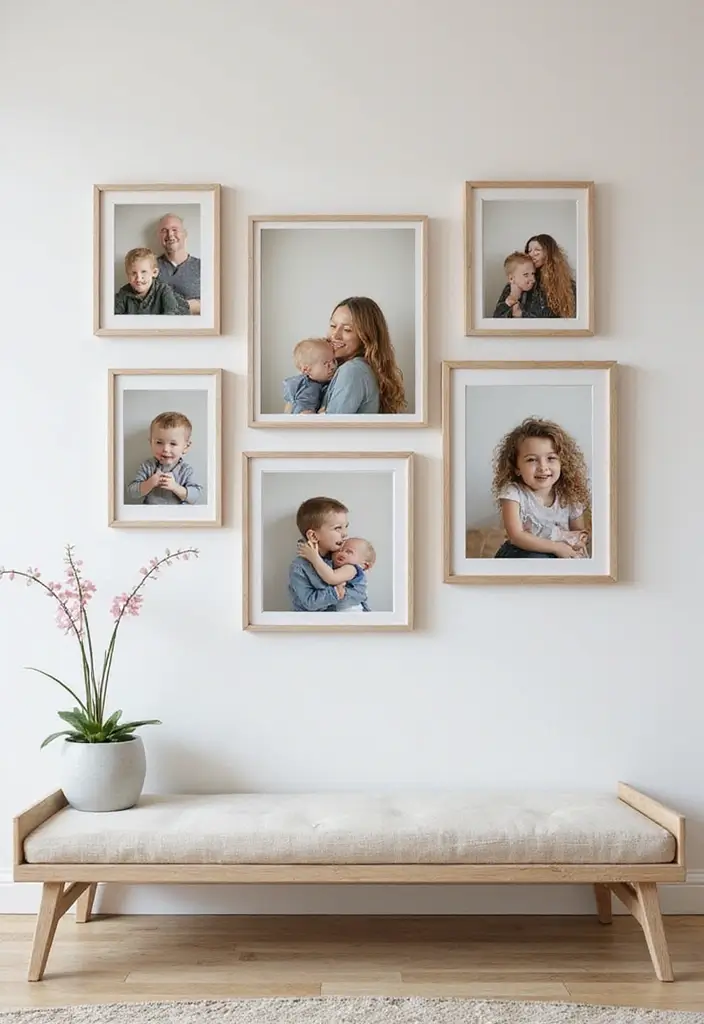 30+ Family Picture Wall Ideas That Feel Heartwarming - 28. Floating Frames