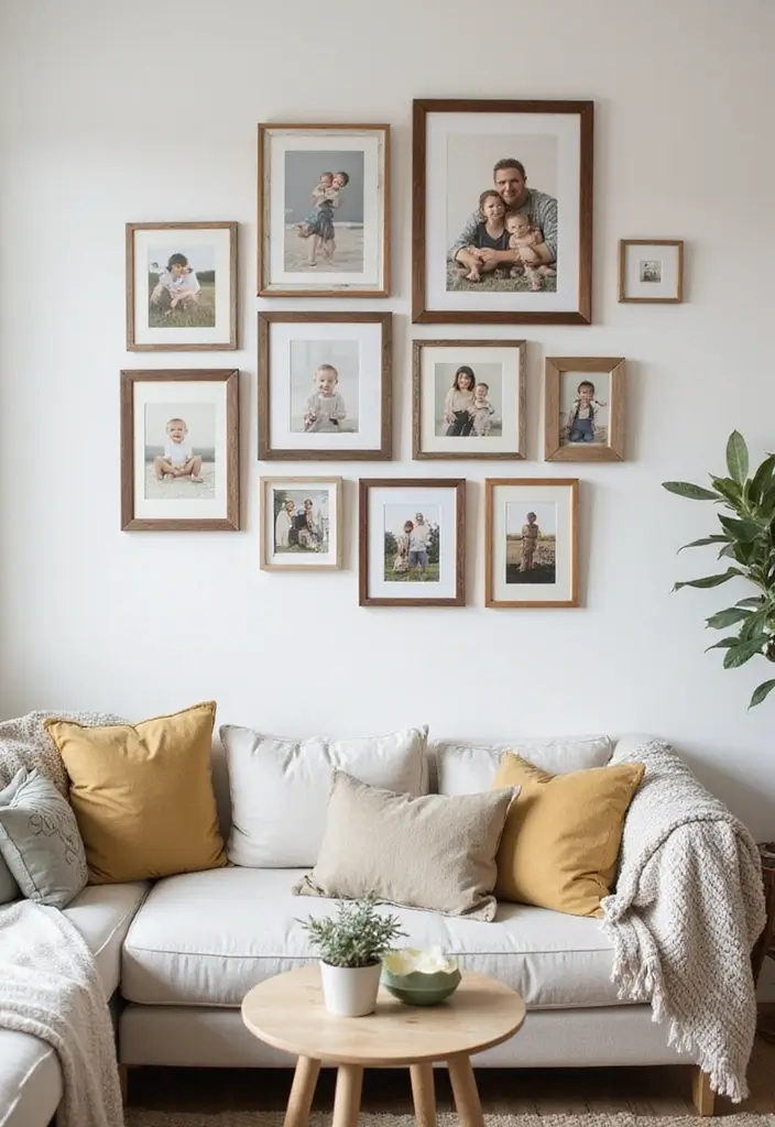 30+ Family Picture Wall Ideas That Feel Heartwarming - 7. Layered Frames