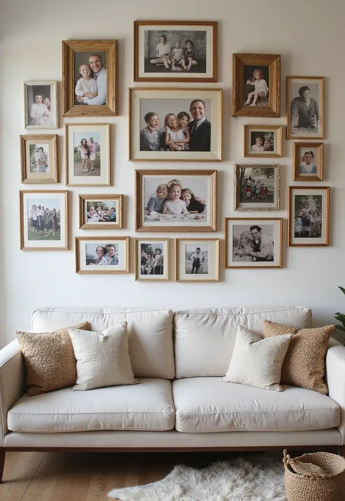 30+ Family Picture Wall Ideas That Feel Heartwarming - 9. Family Timeline