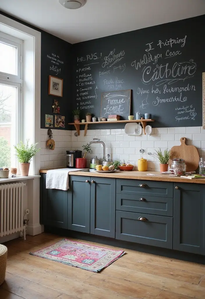 30+ Half Wall Panelling Inspirations That Add Character - 16. Chalkboard Wall Effects