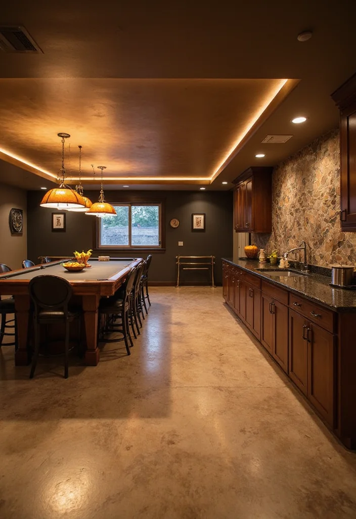 10 Basement Ceiling Ideas for Bright Updated Style - 6. Innovative Lighting Solutions