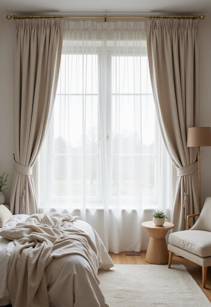 10 Bed Curtain Ideas for Soft Private Comfort - 3. Linen Luxury: Timeless Elegance