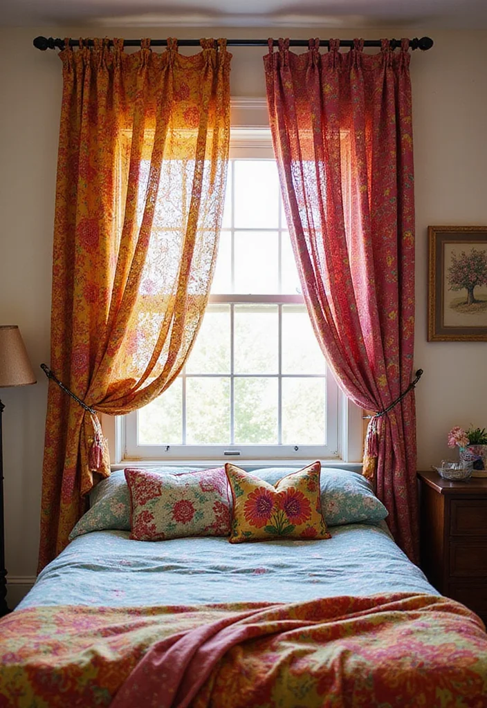10 Bed Curtain Ideas for Soft Private Comfort - 4. Recycled Fabric: Creative Recycling