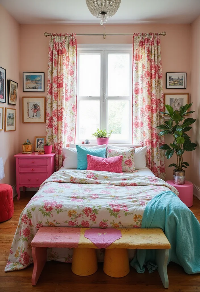 10 Bed Curtain Ideas for Soft Private Comfort - 8. Colorful Patterns: A Splash of Joy