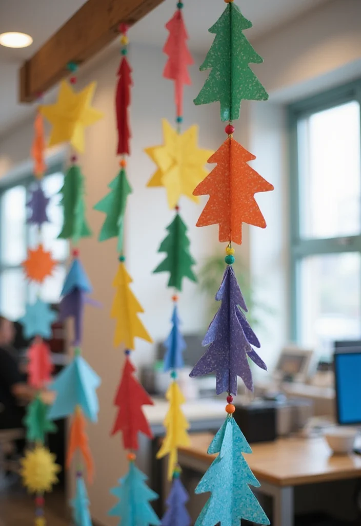10 Christmas Decor Ideas for Your Office That Add a Festive Warm Spirit - 1. Recycled Paper Garlands