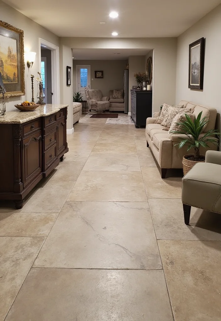 10 Concrete Basement Floor Ideas for Durable Modern Style - 7. Overlay for a Fresh Finish