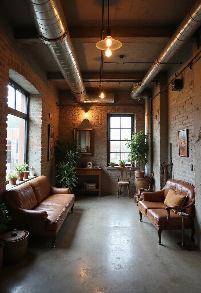 10 Concrete Basement Floor Ideas for Durable Modern Style - 9. Industrial Chic Style