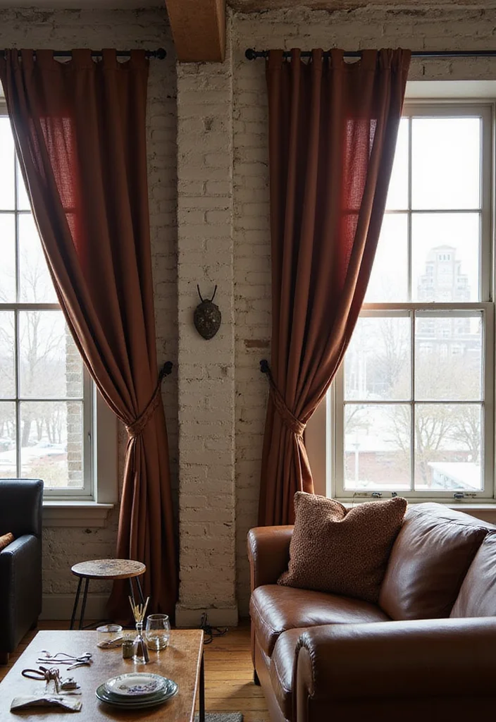 10 Curtain Tie Back Ideas for Neat Functional Detail - 6. Upcycled Leather Straps