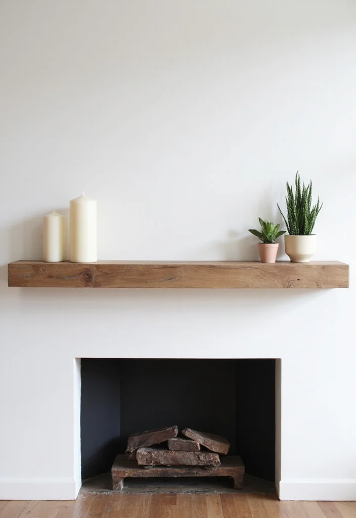 10 Faux Fireplace Ideas for Stylish No Heat Design - 1. Minimalist Mantel