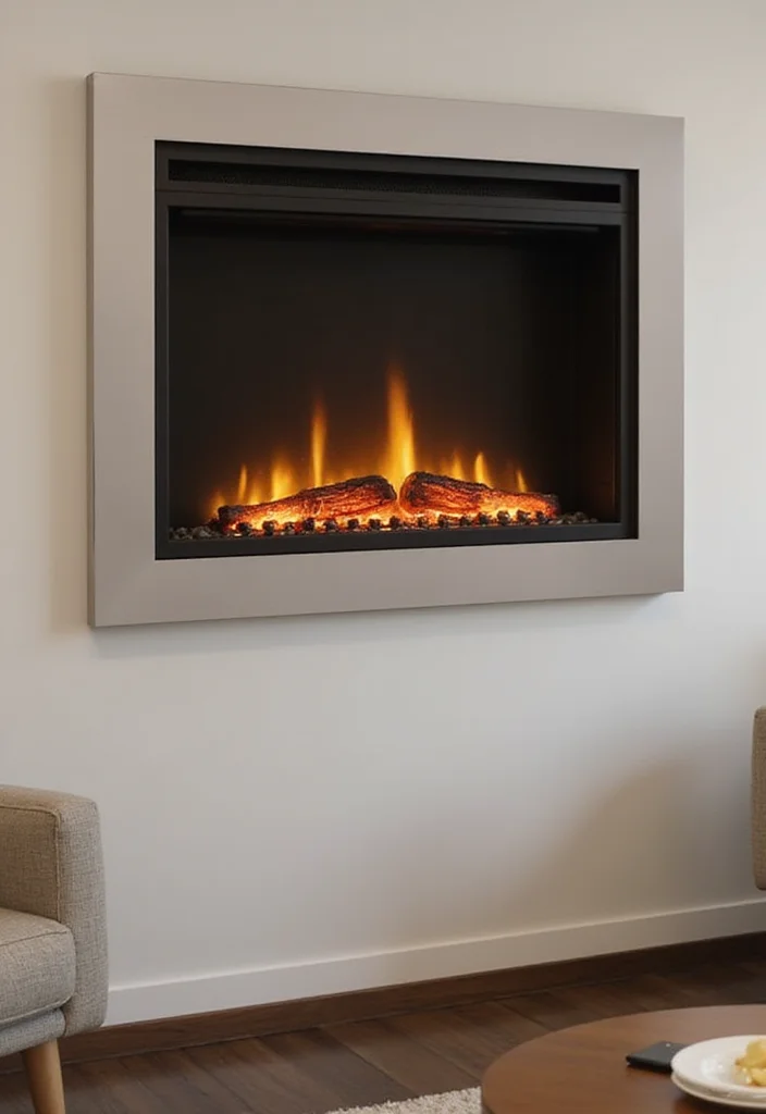 10 Faux Fireplace Ideas for Stylish No Heat Design - 3. Wall-mounted Faux Fireplace