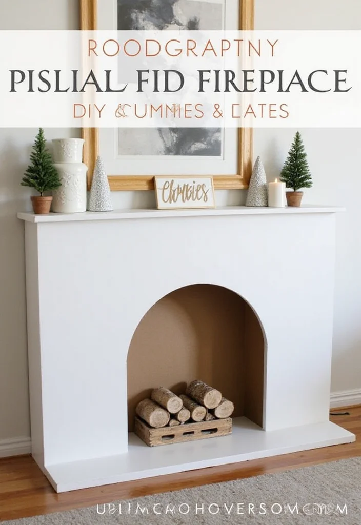 10 Faux Fireplace Ideas for Stylish No Heat Design - 6. DIY Faux Fireplace with Cardboard