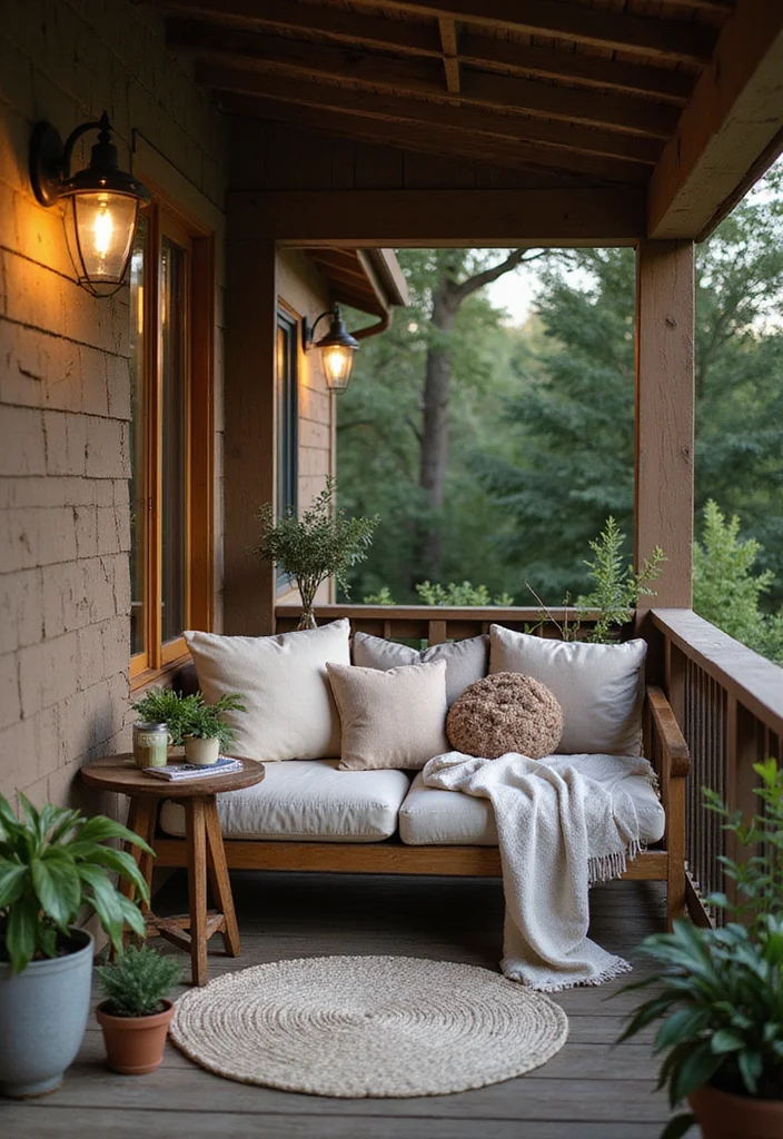 10 Front Closed Porch Ideas for Private All Season Use - 1. Cozy Corner Nook