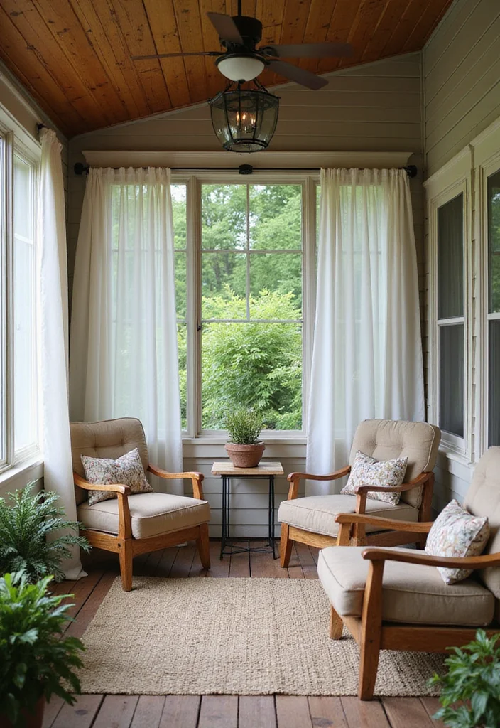 10 Front Closed Porch Ideas for Private All Season Use - 2. Screened-In Sanctuary