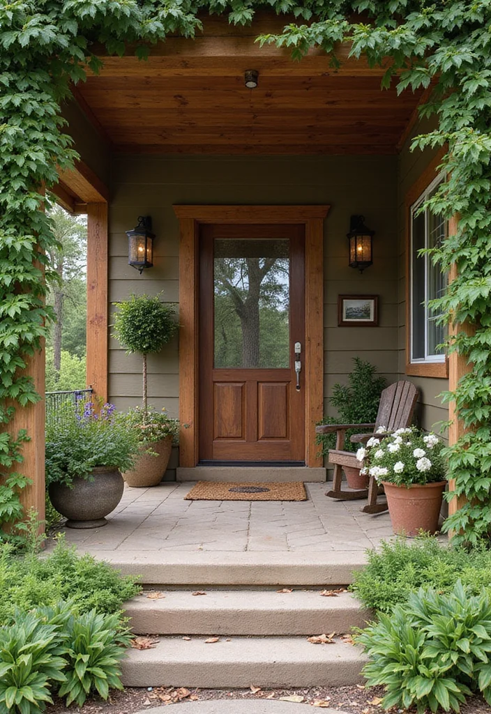 10 Front Closed Porch Ideas for Private All Season Use - 9. Nature-Inspired Oasis