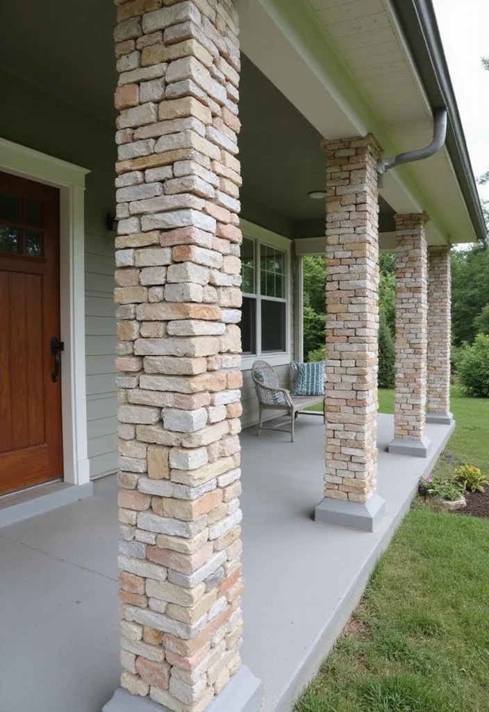 10 Front Porch Column Ideas for Strong Architectural Detail - 10. Decorative Column Wraps