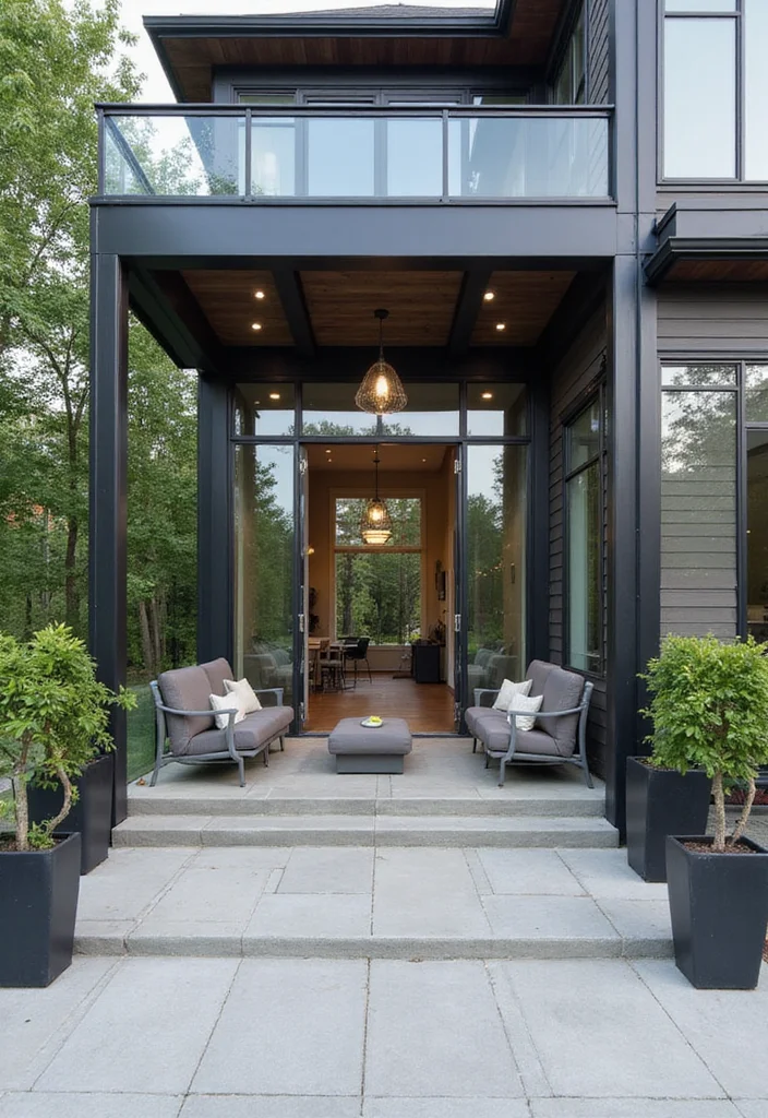 10 Front Porch Column Ideas for Strong Architectural Detail - 8. Contemporary Glass Columns