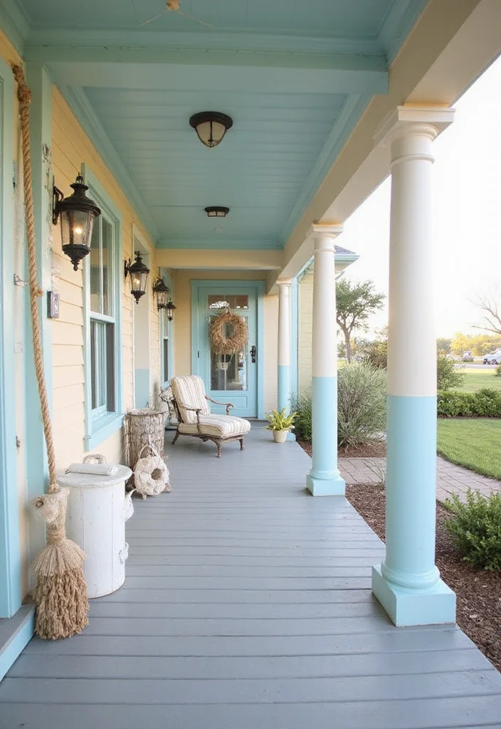 10 Front Porch Column Ideas for Strong Architectural Detail - 9. Coastal-Inspired Columns