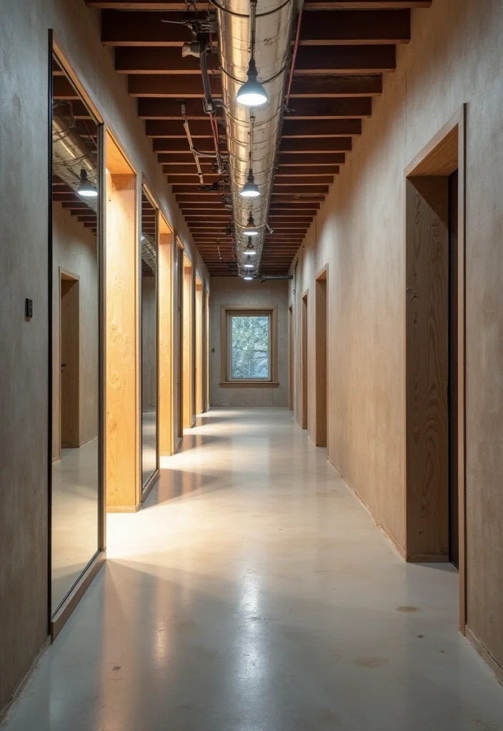 10 Low Ceiling Basement Ideas for Taller Visual Space - 3. Mirrors to Reflect Light