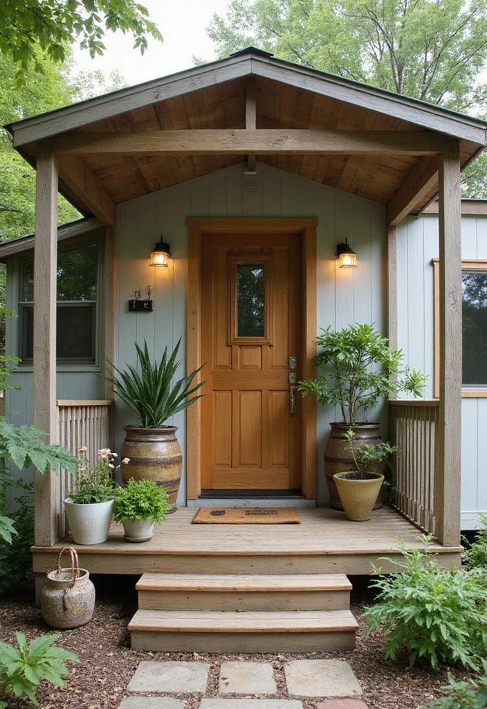 10 Mobile Home Front Porch Ideas for Charming Curb Appeal - 10. Eco-Friendly Decor