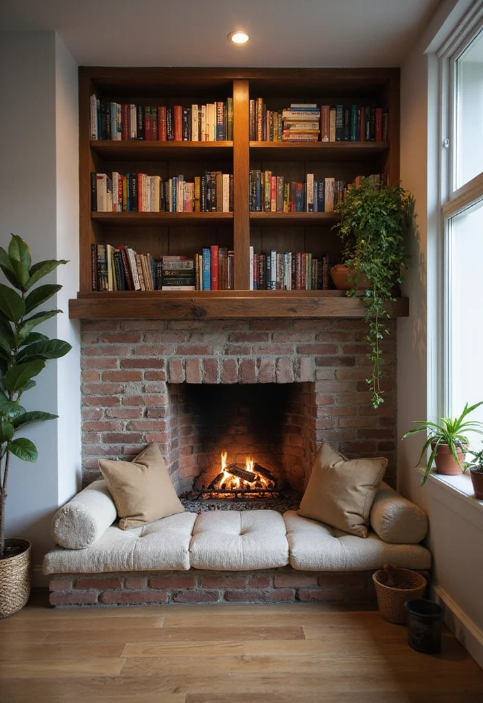 10 Non Working Fireplace Ideas for Creative Decorative Use - 1. Cozy Book Nook