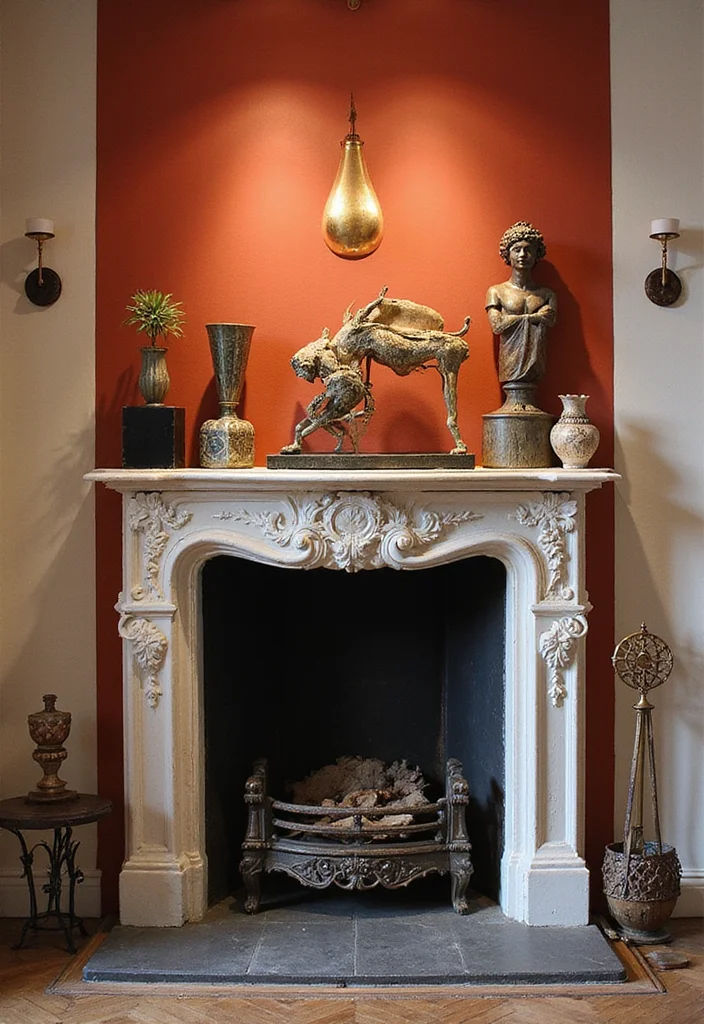 10 Non Working Fireplace Ideas for Creative Decorative Use - 3. Artistic Display