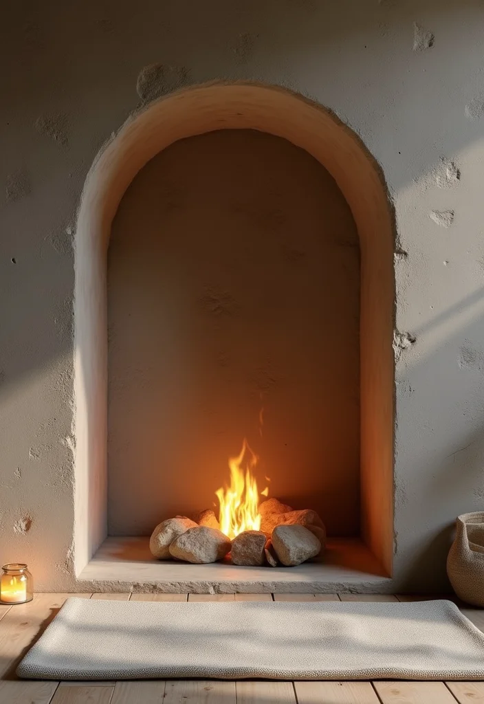 10 Non Working Fireplace Ideas for Creative Decorative Use - 8. Minimalist Meditation Space