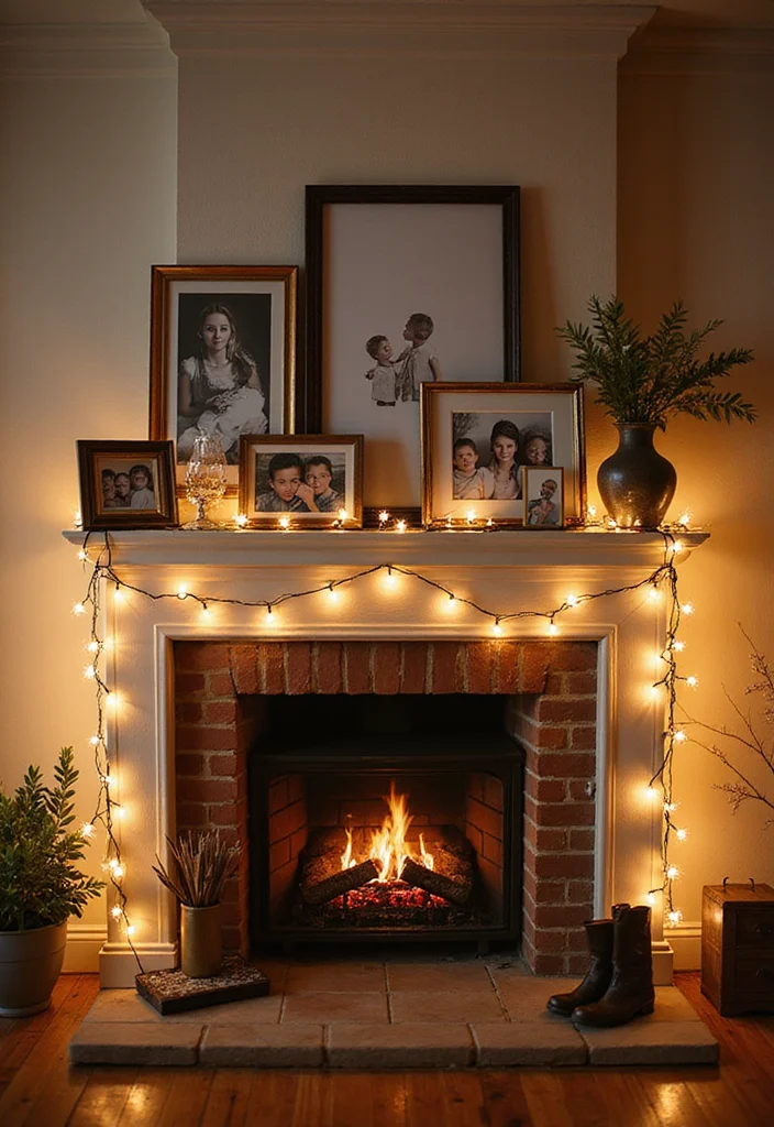 10 Non Working Fireplace Ideas for Creative Decorative Use - 9. Family Photo Gallery