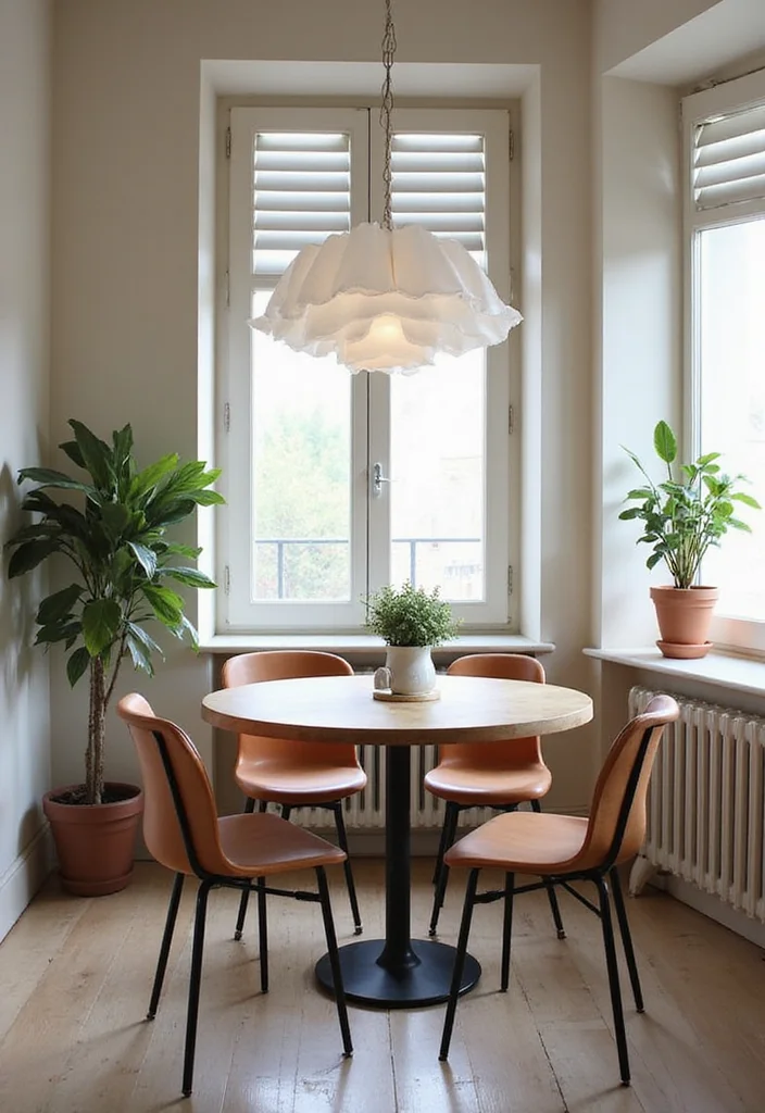 10 Office Kitchen Ideas for Convenient Break Space - 3. Stylish Compact Dining Table