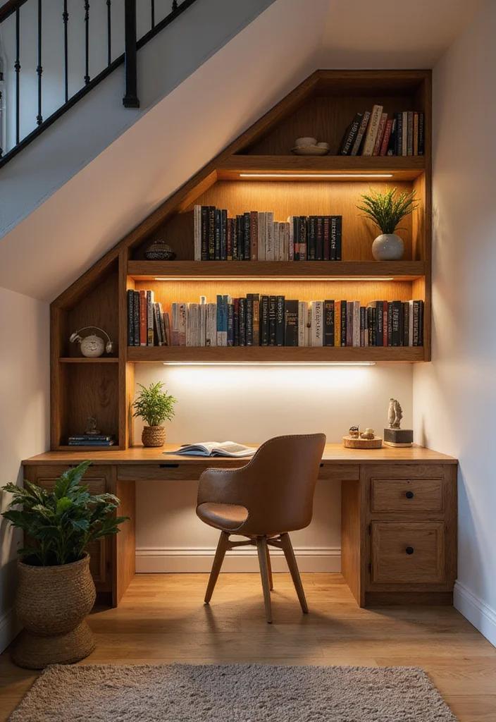 10 Office Nook Ideas for Compact Functional Work Areas 12 10 Office Nook Ideas for Compact Functional Work Areas - 2. Under-Stairs Office