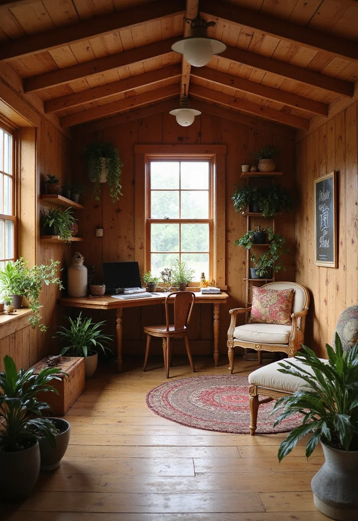 10 Office Nook Ideas for Compact Functional Work Areas 78 10 Office Nook Ideas for Compact Functional Work Areas - 8. The Rustic Shed Office