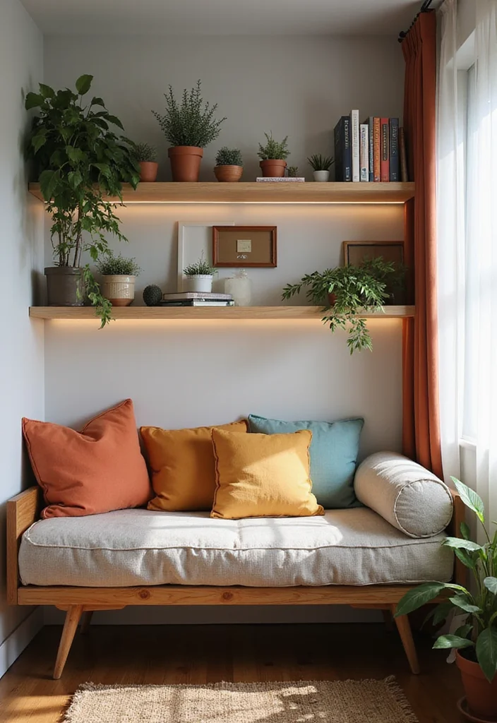 10 Office With Daybed Ideas for Flexible Guest Friendly Space - 1. Cozy Corner Daybed Nook