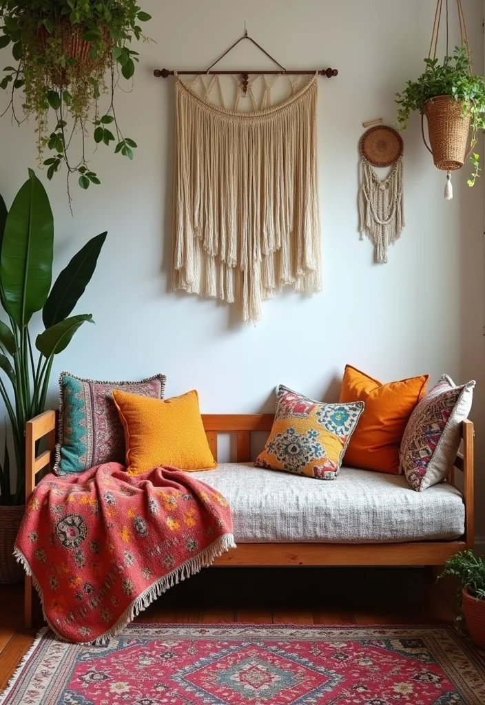 10 Office With Daybed Ideas for Flexible Guest Friendly Space - 10. Bohemian Daybed Escape