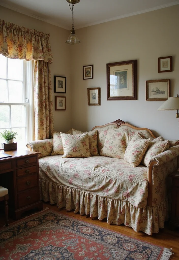 10 Office With Daybed Ideas for Flexible Guest Friendly Space - 3. Vintage-Inspired Daybed Retreat