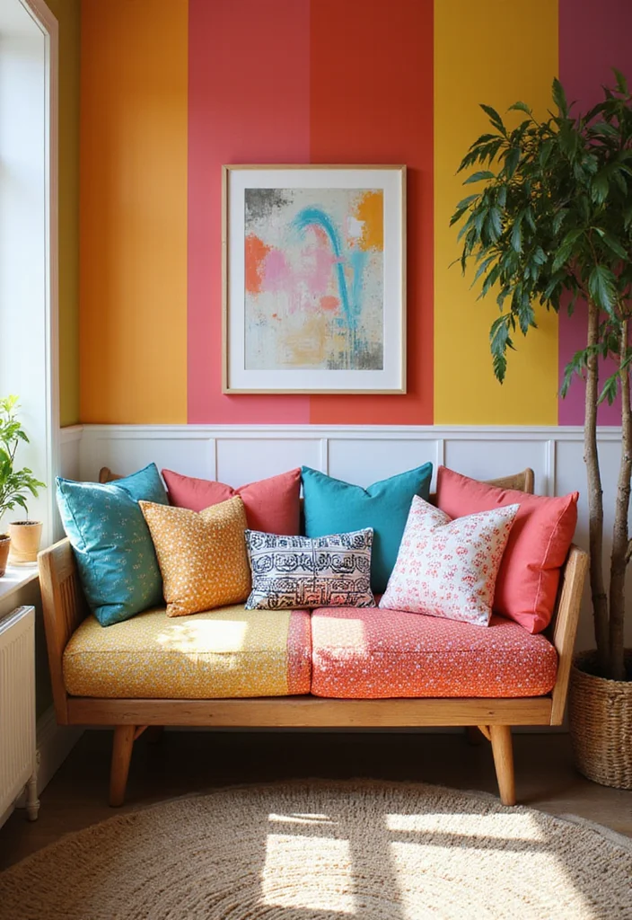 10 Office With Daybed Ideas for Flexible Guest Friendly Space - 6. Colorful Daybed Oasis