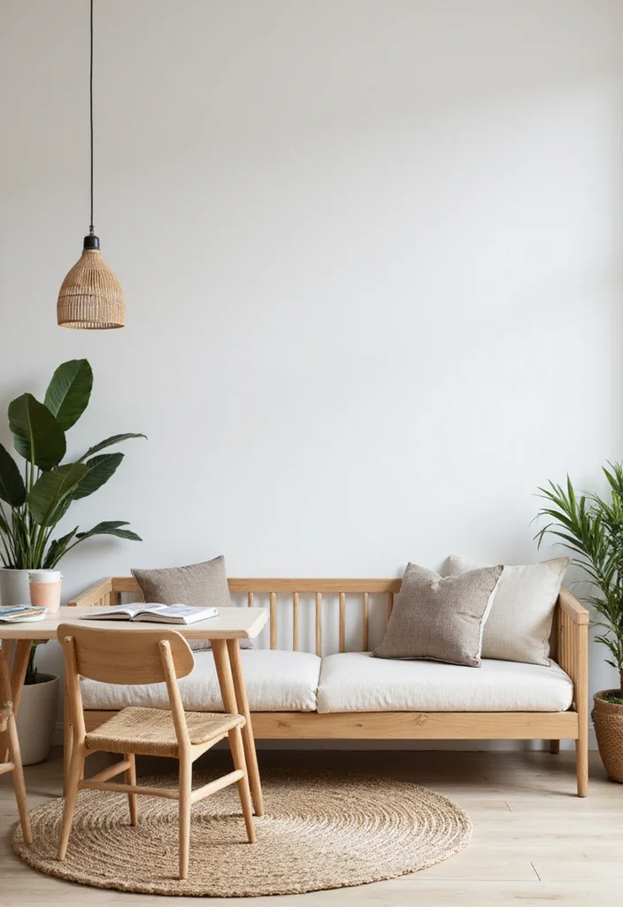 10 Office With Daybed Ideas for Flexible Guest Friendly Space - 9. Scandinavian Inspired Daybed Setup