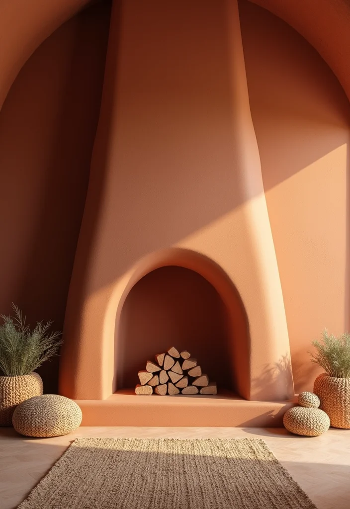 10 Painted Fireplace Ideas for Fresh Bold Transformations - 10. Earthy Terracotta