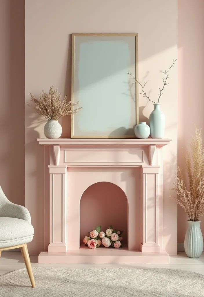 10 Painted Fireplace Ideas for Fresh Bold Transformations - 6. Soft Pastel Charm