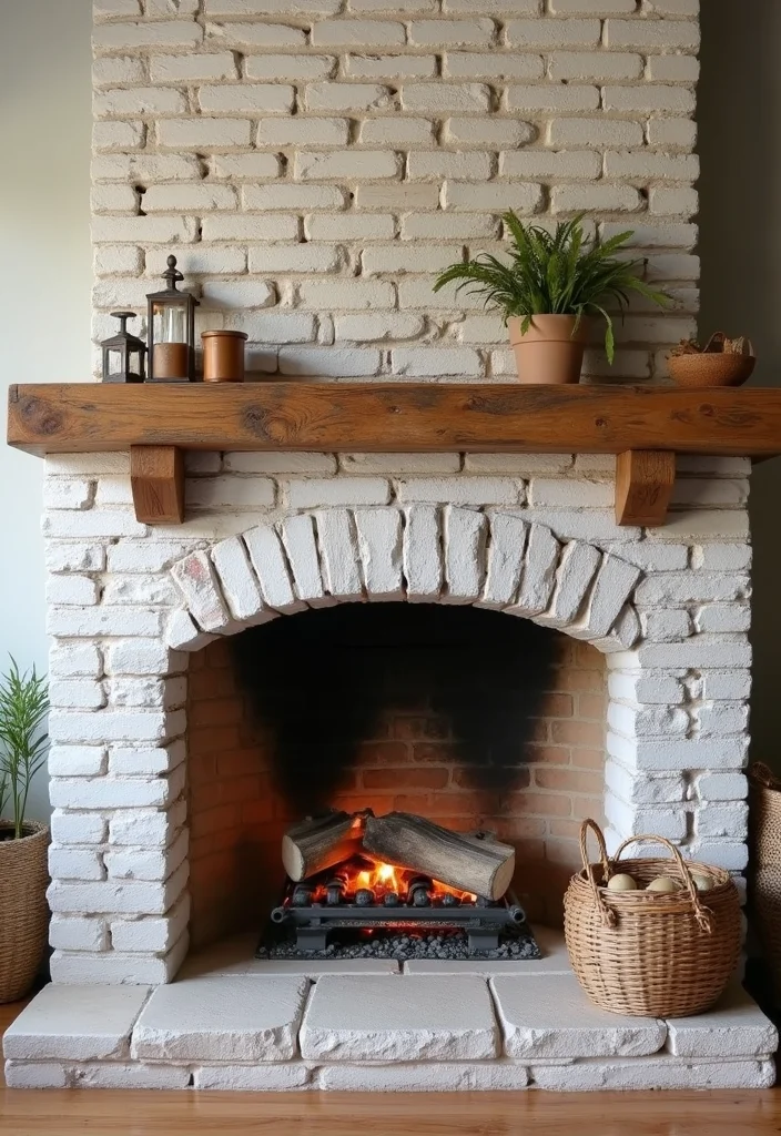 10 Painted Fireplace Ideas for Fresh Bold Transformations - 7. Rustic Brick Revival