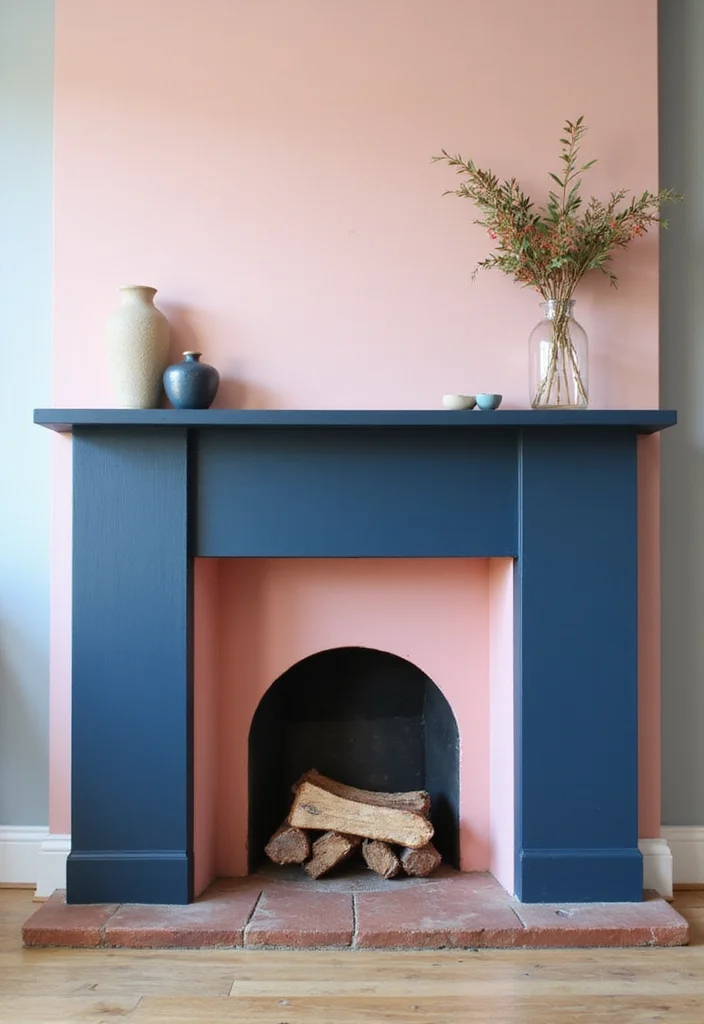10 Painted Fireplace Ideas for Fresh Bold Transformations - 9. Two-Tone Delight